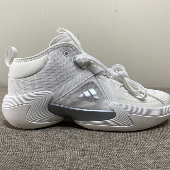 adidas Exhibit Select Mid Sneakers Women's 8.5 White Silver Metallic IE9332 NWT - Picture 9 of 12